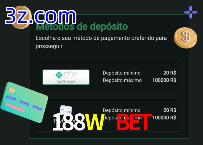 O cassino 188W Bet oferece uma grande variedade de métodos de pagamento